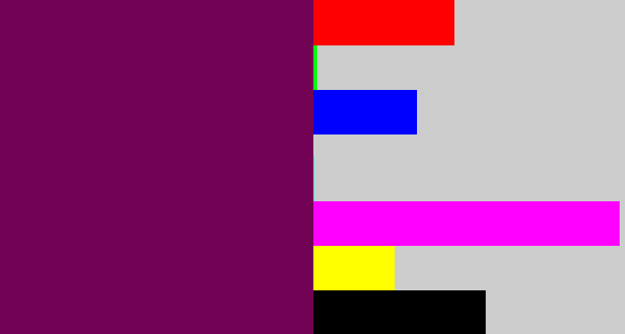 Hex color #720254 - rich purple