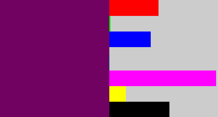 Hex color #720261 - rich purple