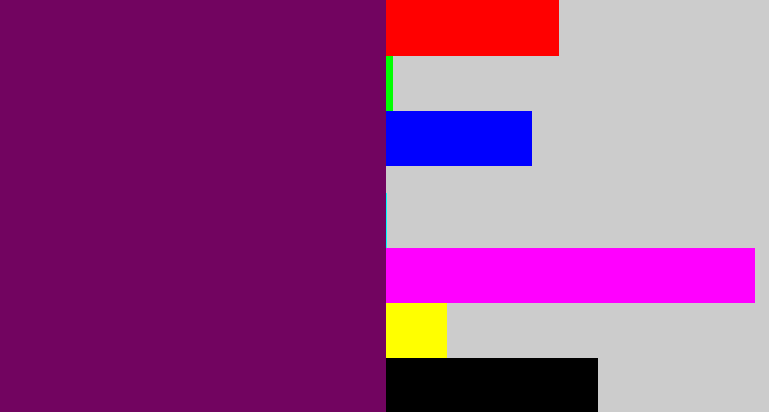 Hex color #720460 - rich purple