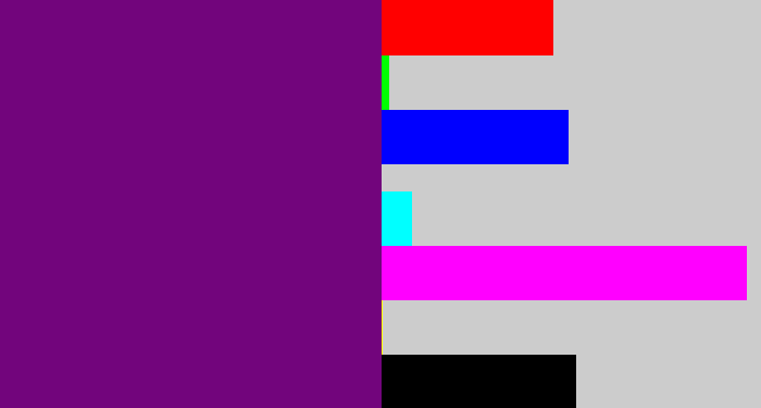 Hex color #72057c - darkish purple