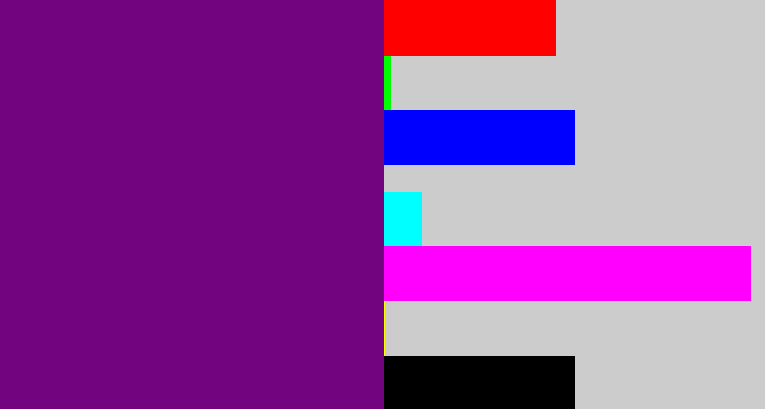 Hex color #72057f - darkish purple