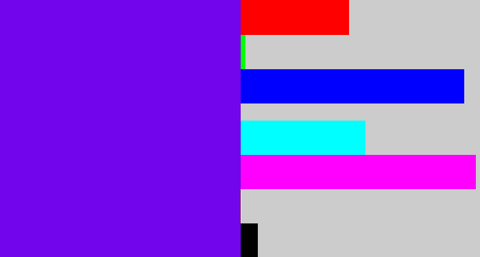 Hex color #7205ec - blue violet