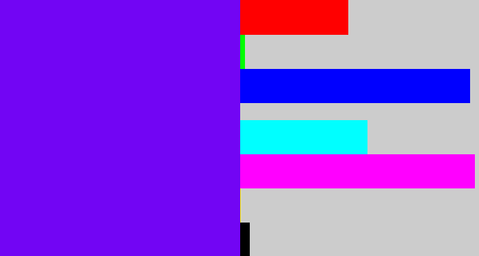 Hex color #7205f4 - blue violet