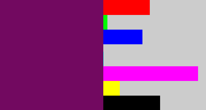 Hex color #720960 - rich purple