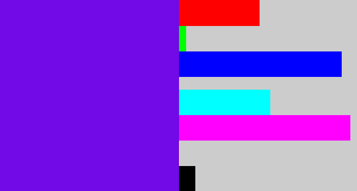 Hex color #7209e7 - blue violet