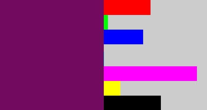 Hex color #720b60 - rich purple