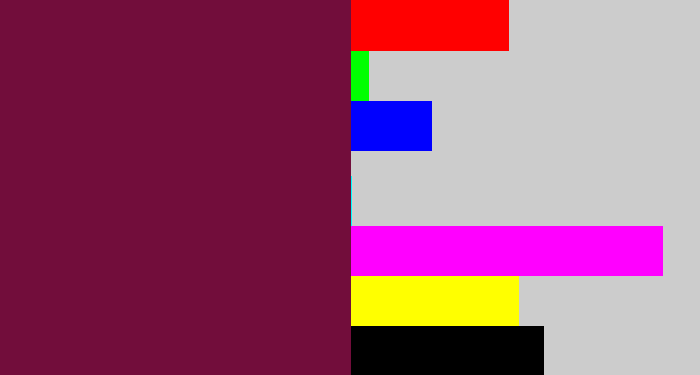 Hex color #720d3b - merlot