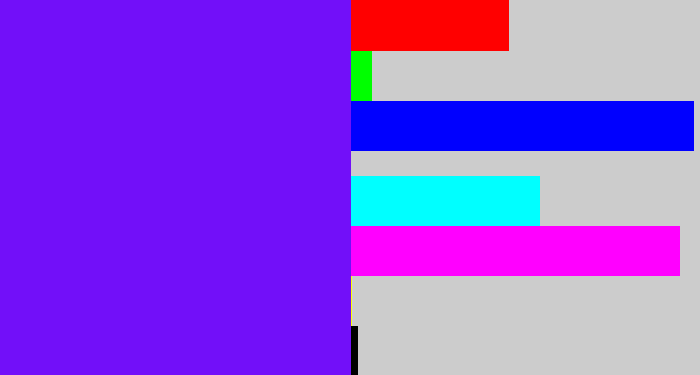 Hex color #720ff9 - purply blue