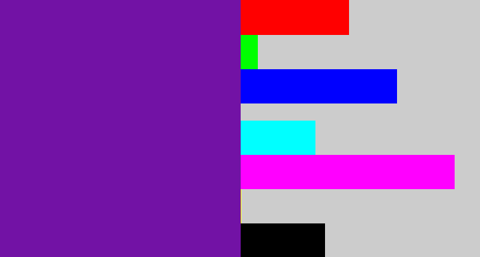 Hex color #7212a5 - purple