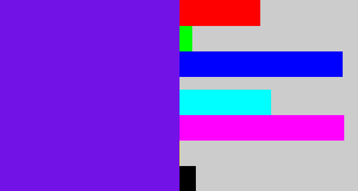 Hex color #7212e7 - purply blue