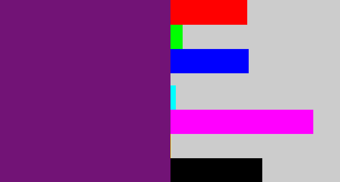 Hex color #721376 - darkish purple
