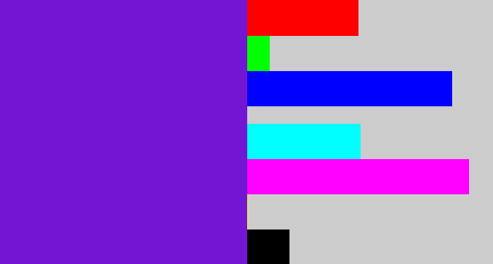 Hex color #7216d4 - purple/blue