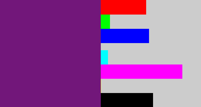 Hex color #72177a - darkish purple