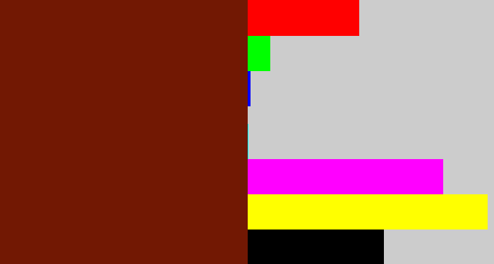 Hex color #721803 - reddy brown