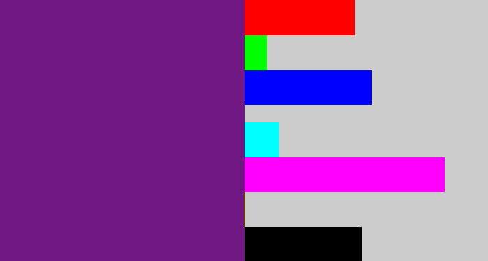 Hex color #721885 - darkish purple