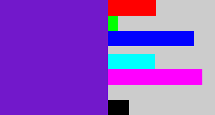 Hex color #7218cb - purple/blue