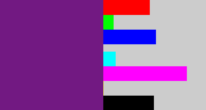 Hex color #721982 - darkish purple