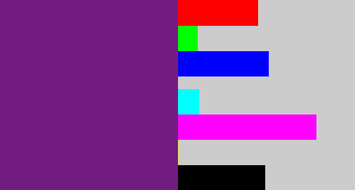 Hex color #721c82 - darkish purple