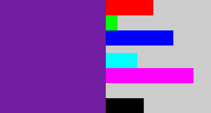 Hex color #721ca2 - purple