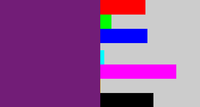 Hex color #721d77 - darkish purple