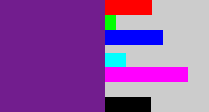 Hex color #721d8e - purple