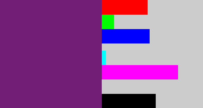 Hex color #721e77 - darkish purple