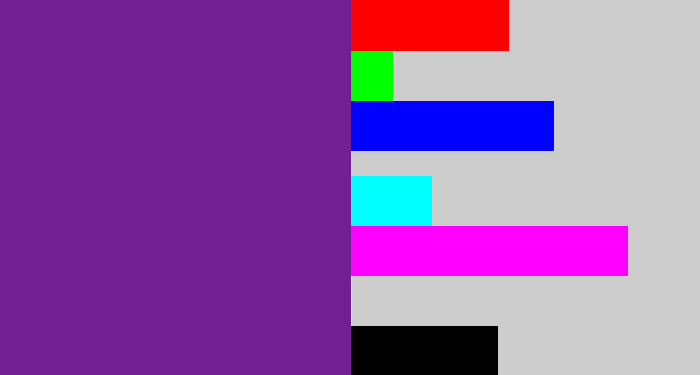 Hex color #721f94 - purple