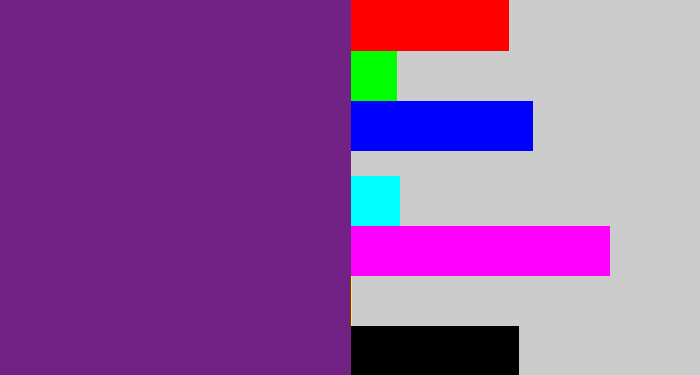 Hex color #722285 - darkish purple