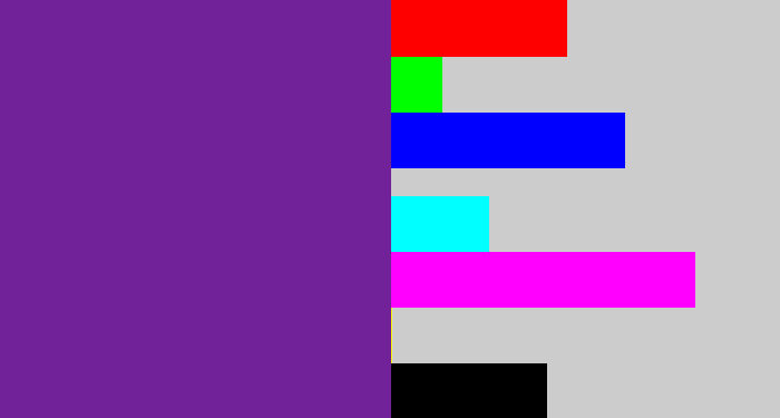 Hex color #722299 - purple