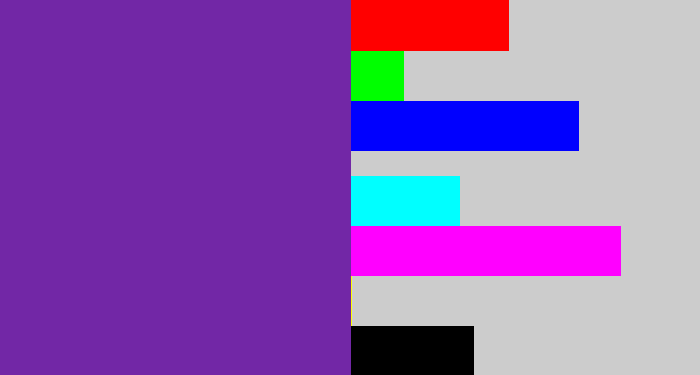 Hex color #7227a6 - purple