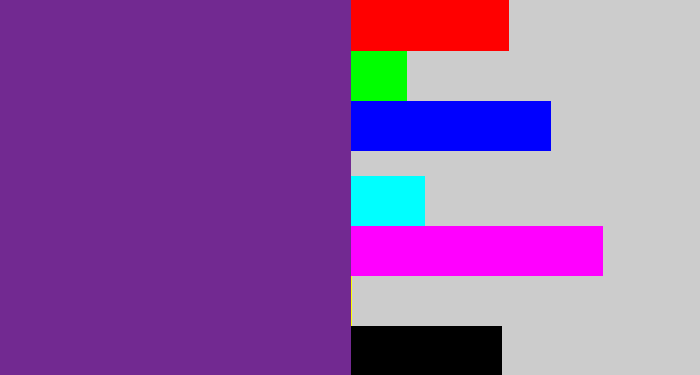 Hex color #722991 - purple
