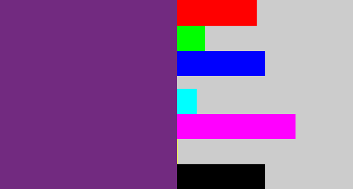 Hex color #722a80 - darkish purple