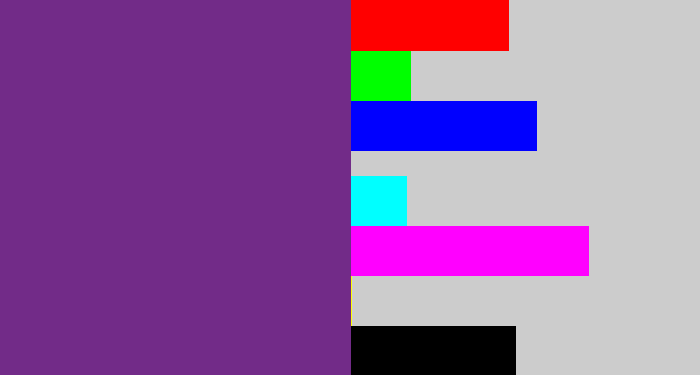 Hex color #722b88 - purple