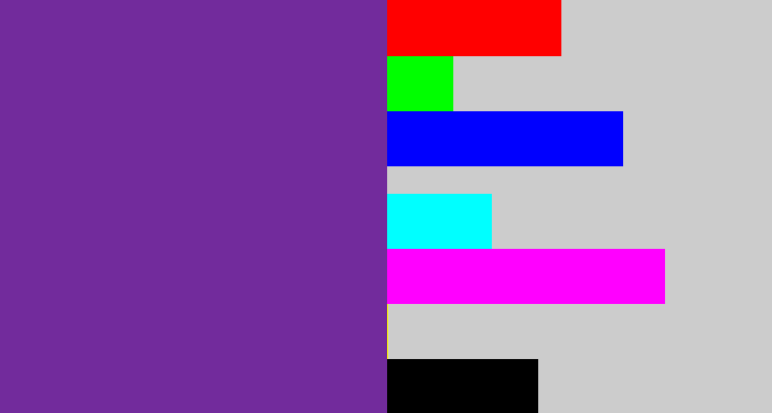Hex color #722b9c - purple