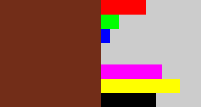 Hex color #722d18 - reddish brown