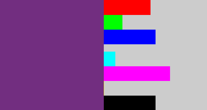 Hex color #722e80 - darkish purple