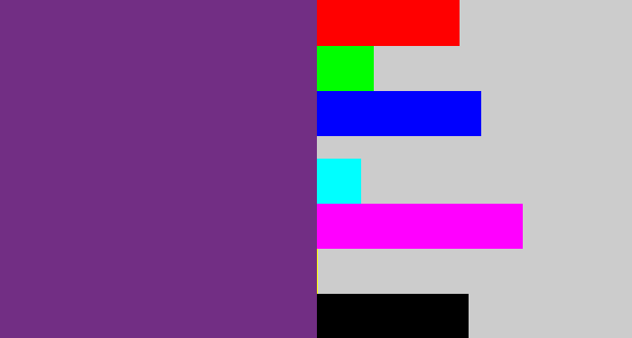 Hex color #722e84 - darkish purple