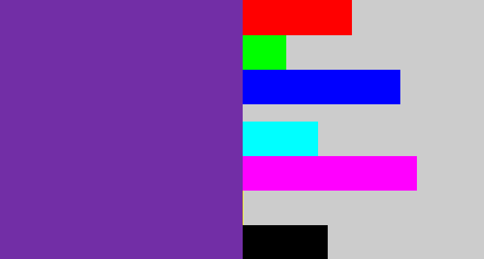 Hex color #722ea6 - purple