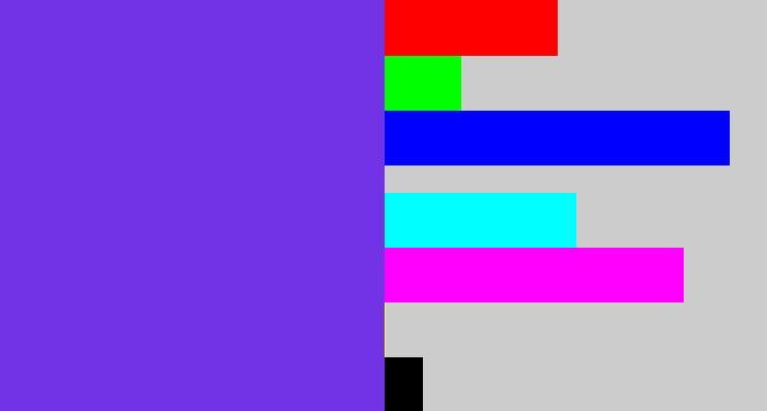 Hex color #7232e5 - bluish purple