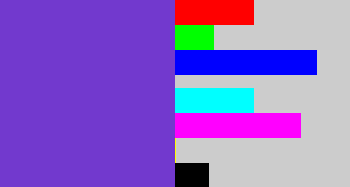 Hex color #7239ce - bluey purple