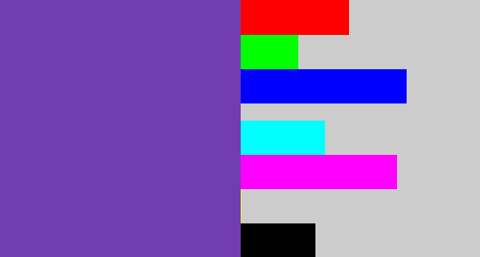 Hex color #723db0 - bluey purple