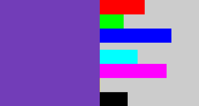 Hex color #723db8 - bluey purple