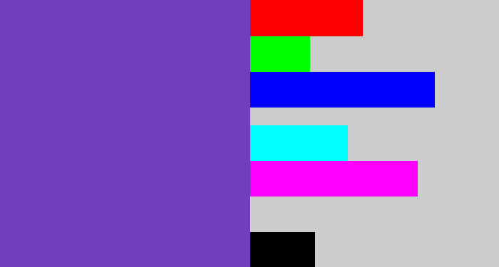Hex color #723ebc - bluey purple
