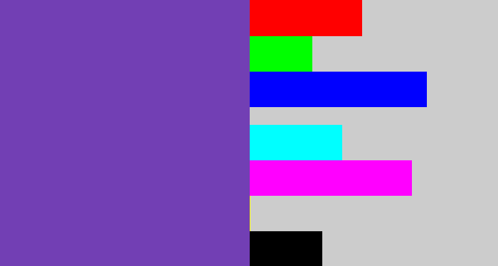 Hex color #723fb4 - bluey purple