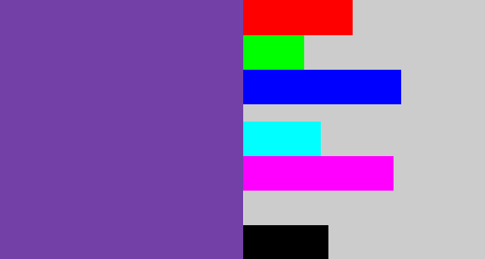 Hex color #7240a7 - bluey purple