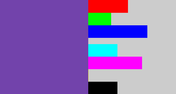 Hex color #7243ab - bluey purple