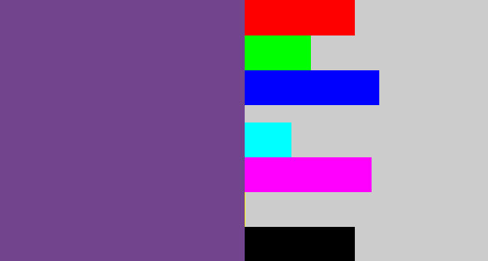 Hex color #72448d - light eggplant