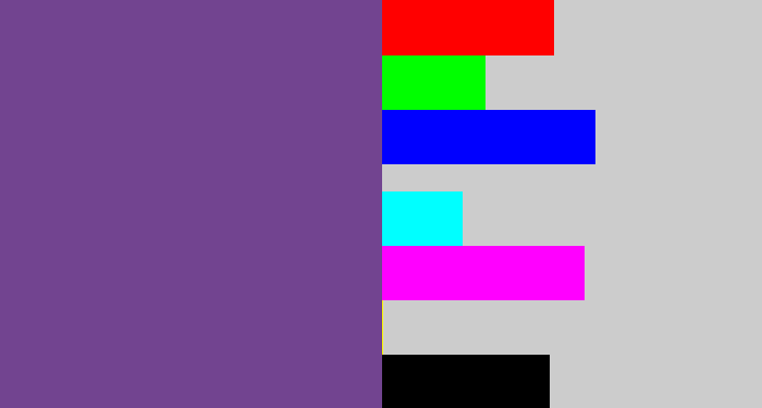 Hex color #724490 - light eggplant