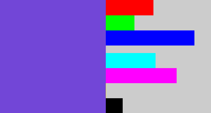 Hex color #7246d7 - bluish purple