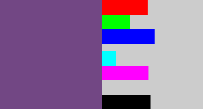 Hex color #724784 - light eggplant